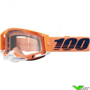 100% Racecraft 2 Coral Crossbril - Oranje / Heldere Lens