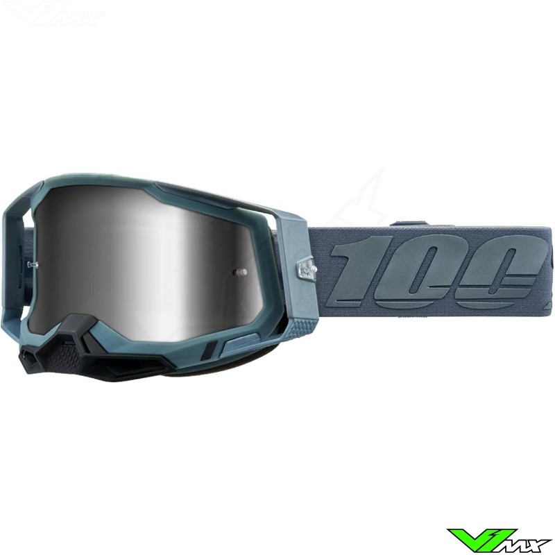 100% Racecraft 2 Battleship Motocross Goggle - Silver Mirror Lens