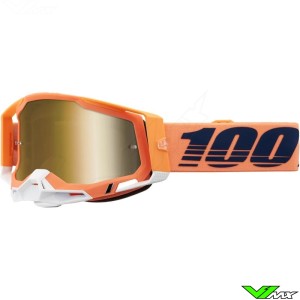 100% Racecraft 2 Coral Motocross Goggle - Gold Mirror Lens