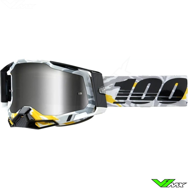 100% Racecraft 2 Korb Crossbril - Zilver Spiegellens