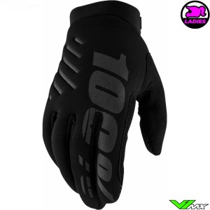 100% Brisker Women Motocross Gloves - Black