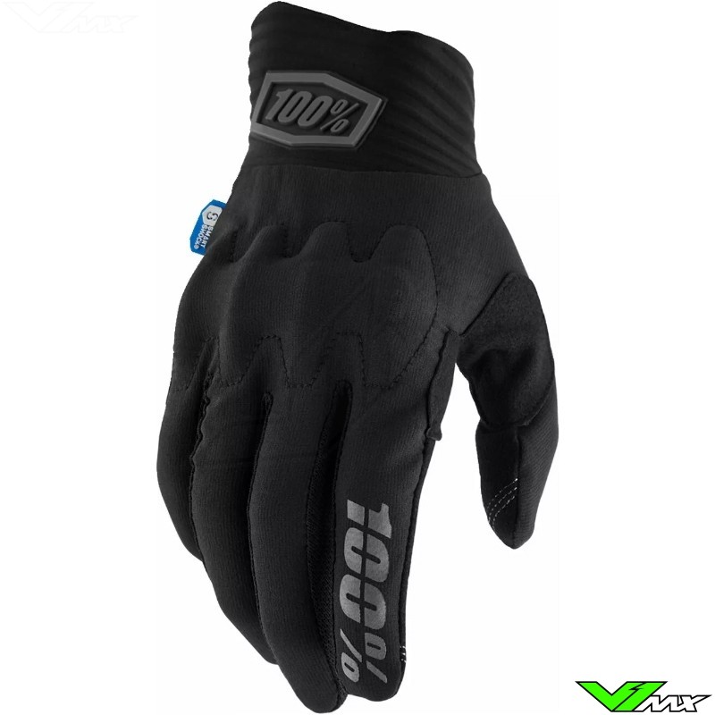 100% Cognito Motocross Gloves with Smartshock Protection - Black