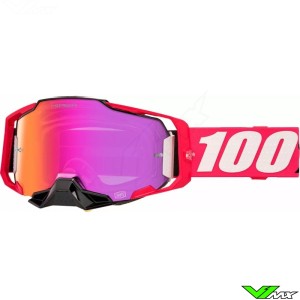 100% Armega Motocross Goggle - Kloug / Hiper Mirror Dark Red Lens
