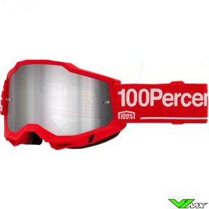100% Accuri 2 Crossbril - Wolg / Rood / Zilver Spiegellens