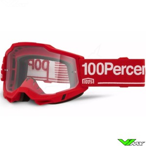 100% Accuri 2 Motocross Goggle - Wolg / Red / Clear Lens