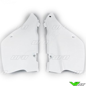 UFO Side Number Plate White - Suzuki RM250