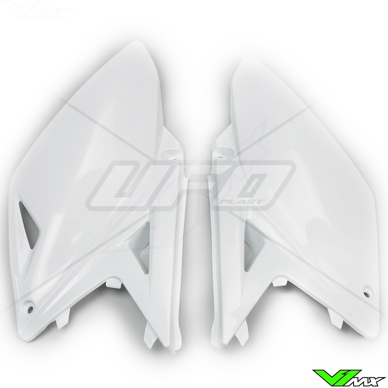 UFO Side Number Plate White - Suzuki RMZ250