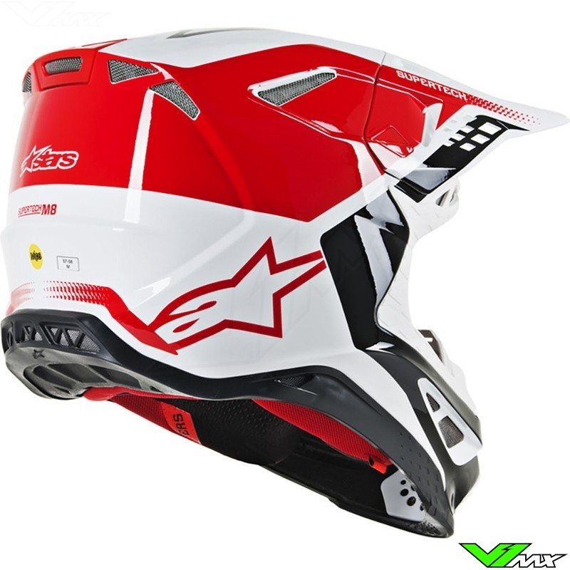 Alpinestars Supertech S M8 2019 Motocross Helmet Triple Red White