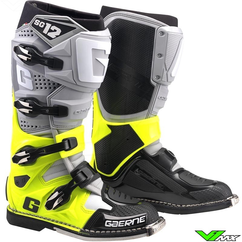 Gaerne SG-12 Motocross Boots - Grey / Fluo Yellow