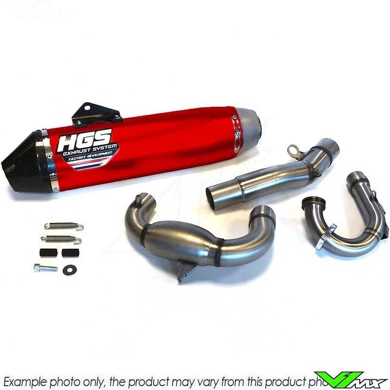 HGS Exhaust System Aluminium Enduro Red Carbon Honda CRF250R