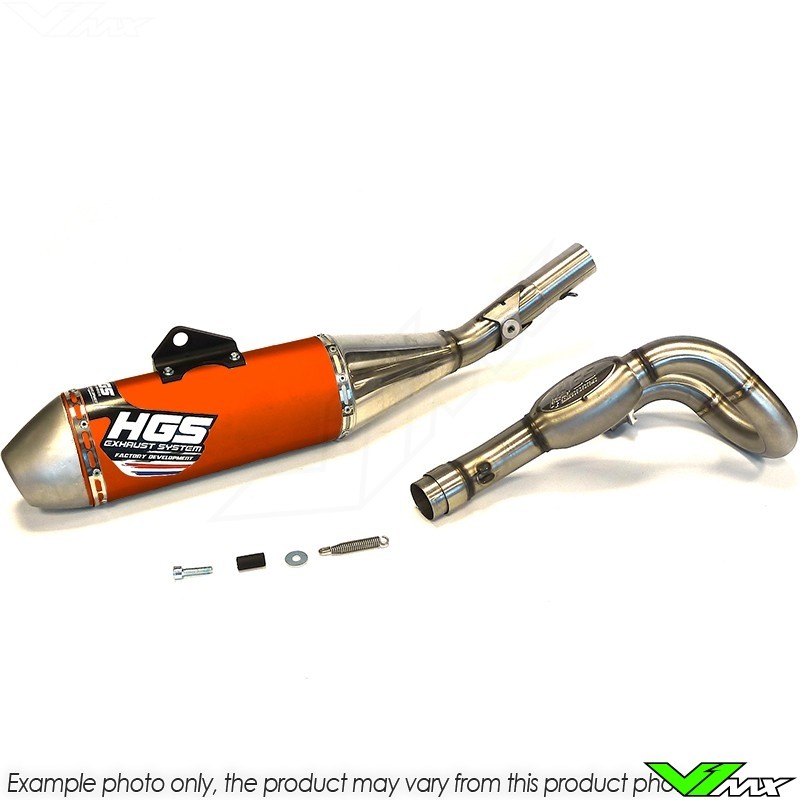 HGS Exhaust System Aluminium Orange - GasGas EC250F Husqvarna FE250 KTM 250EXC-F