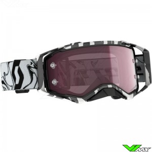 Scott Prospect Amplifier Rose Chrome Lens Motocross Goggle - Black / White