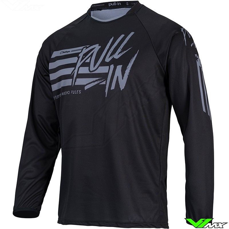 Pull In Challenger Original 2022 Motocross Jersey - Stripes / Black / Grey