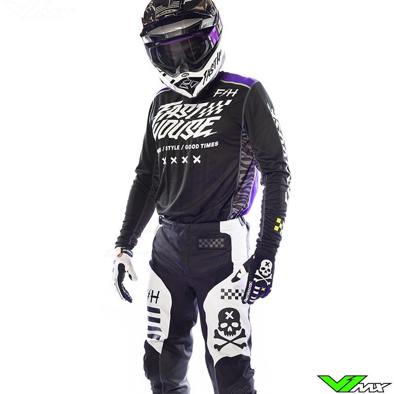 Fasthouse Grindhouse Rufio 2023 Motocross Jersey - Black / Purple