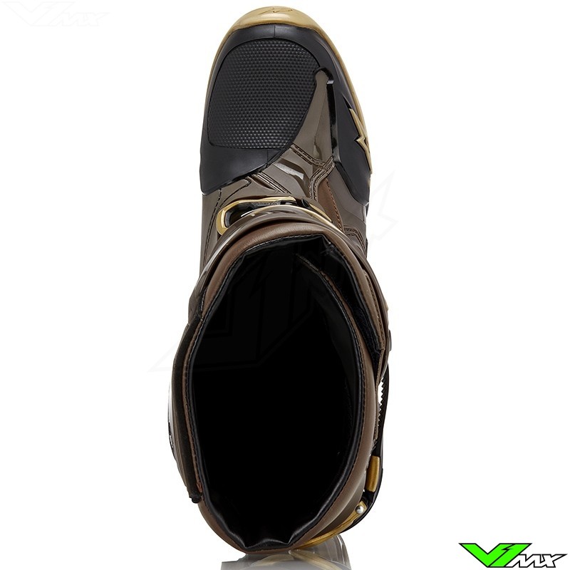 Alpinestars Tech 10 Squad 23 Motocross Boots Dark Brown Kangaroo Gold