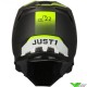 Just1 J22 Carbon Adrenaline Kinder Crosshelm - Fluo Geel / Zwart