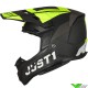 Just1 J22 Carbon Adrenaline Kinder Crosshelm - Fluo Geel / Zwart