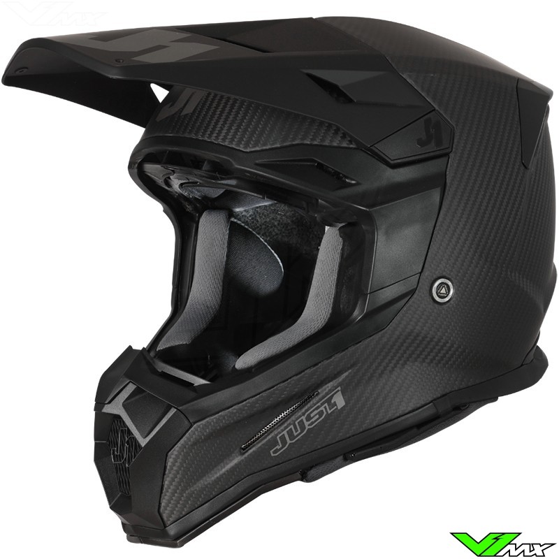 Just1 J22 Carbon Solid Youth Motocross Helmet - Matte Black