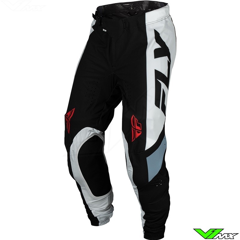 Fly Racing Lite BOA 2024 Motocross Pants - Black / White / Denim Grey