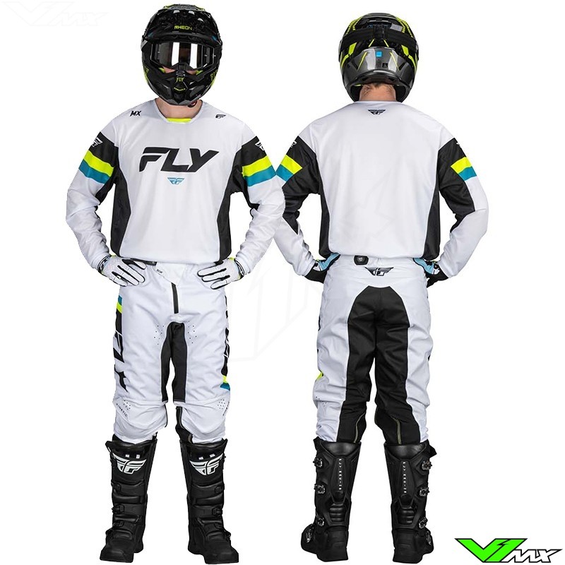 Fly Racing Kinetic Prix 2024 Motocross Gear Combo - White / Black