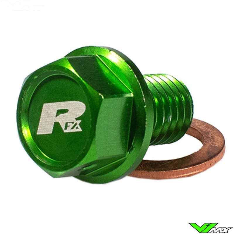 RFX Magnetic Oil Drain Plug Green - Kawasaki KX65 KX85 KX125 KX250 KXF250 KXF450