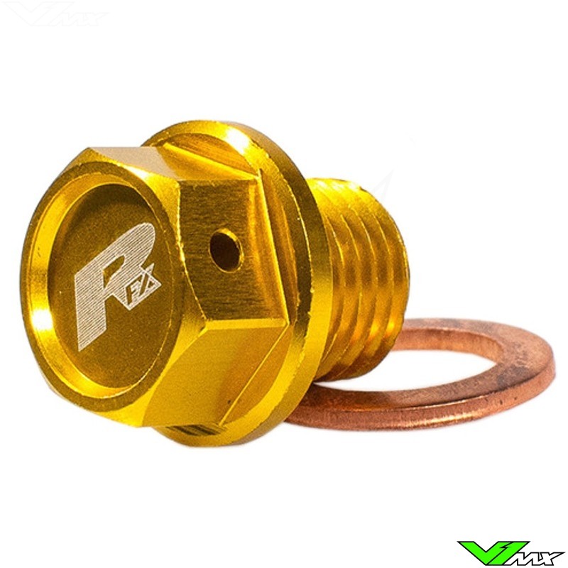 RFX Magnetic Oil Drain Plug Yellow - Suzuki RM125 RM250 RMZ250