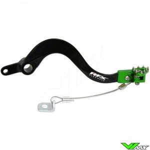 RFX Pro Brake Pedal Flexi Tip Black / Green - Kawasaki KXF250 KXF450