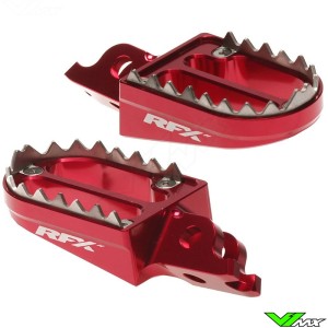 RFX Pro Footpegs Shark Teeth Red - Honda CR125 CR250 CRF150R CRF250L CRF250R CRF450R