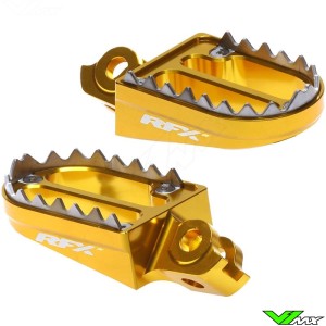 RFX Pro Footpegs Shark Teeth Yellow - Suzuki RMZ250 RMZ450