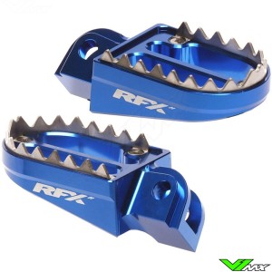 RFX Pro Footpegs Shark Teeth Blue - Husqvarna EE5 TC65 TC85 TC50 GasGas MC50 MC65