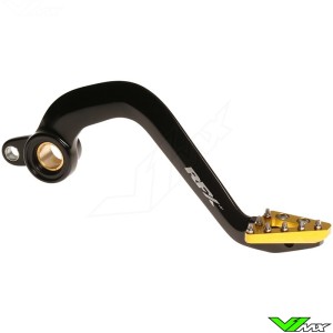 RFX Pro Brake Pedal Solid Tip Black / Yellow - Suzuki RM85