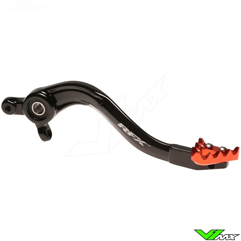 RFX Pro Brake Pedal Solid Tip Black / Orange - KTM 125SX 150SX 250SX-F 350SX-F 450SX-F