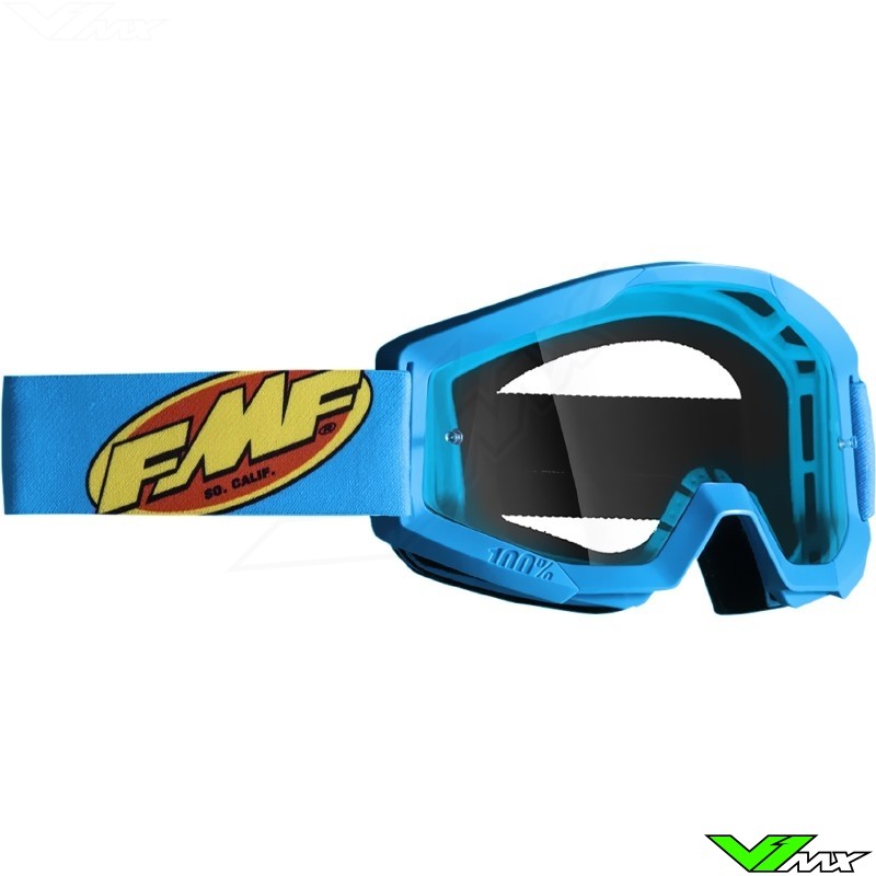 FMF Powercore Crossbril Cyaan - Clear lens