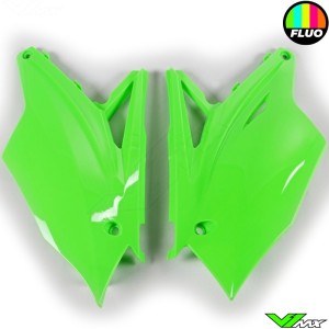 UFO Side Number Plate Fluo Green - Kawasaki KXF250 KXF450