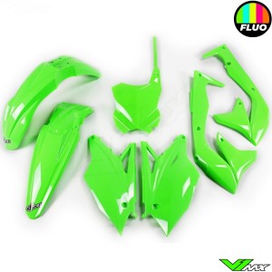 UFO Plastic Kit Fluo Green - Kawasaki KXF450