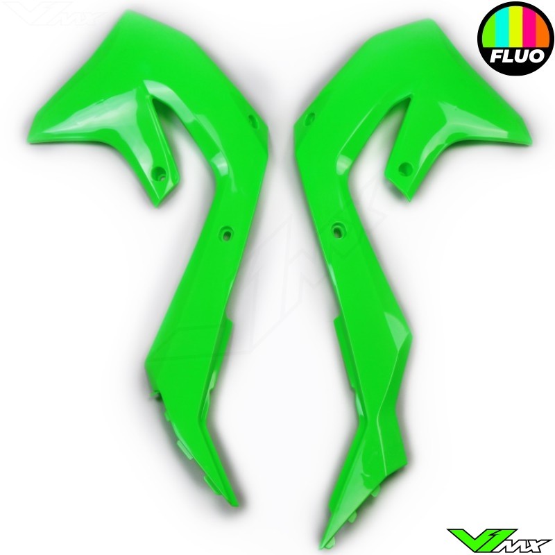 UFO Radiator Shrouds Fluo Green - Kawasaki KXF250 KXF450