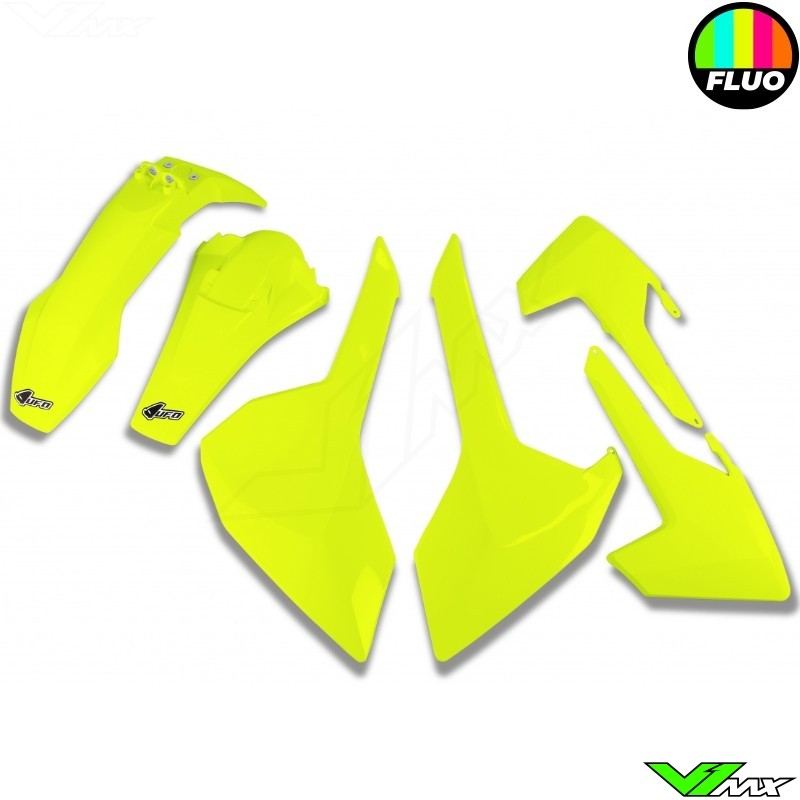 UFO Plastic Kit Neon Yellow - Husqvarna FE250 FE350 FE450 TE250 TE300 TX125 TX300