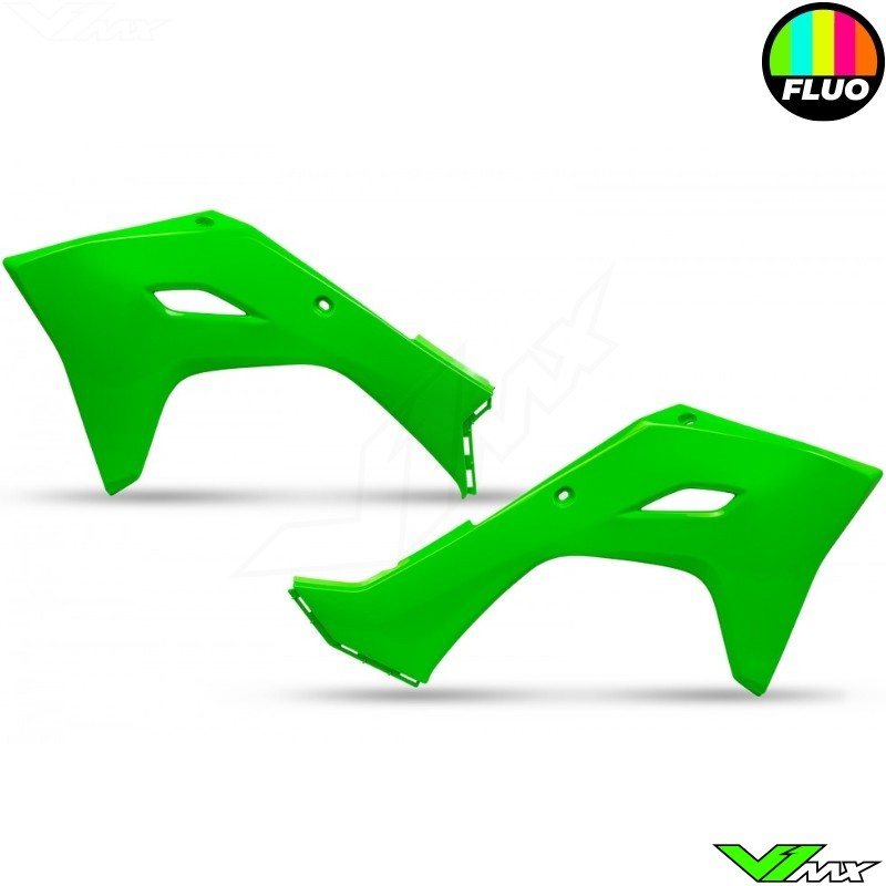 UFO Radiator Shrouds Neon Green - Kawasaki KXF450