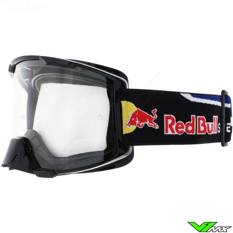 Red Bull Spect Strive Crossbril - Zwart / Blauw / Clear lens