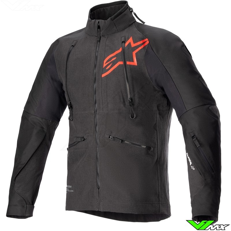 Alpinestars Hyde XT Drystar XF Adventure Motorcycle Jacket - Black / Bright Red