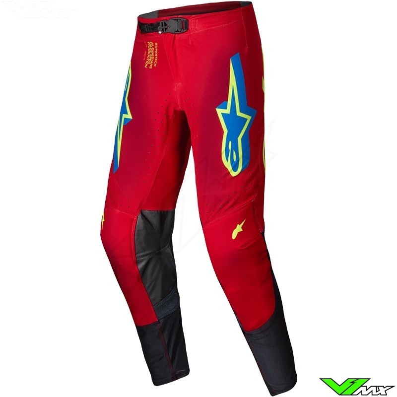 Alpinestars Supertech Maker 2025 Crossbroek - Fel Rood / Fluo Geel