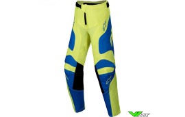 Alpinestars Racer Veil 2025 Kinder Crossbroek - Fluo Geel / Blauw