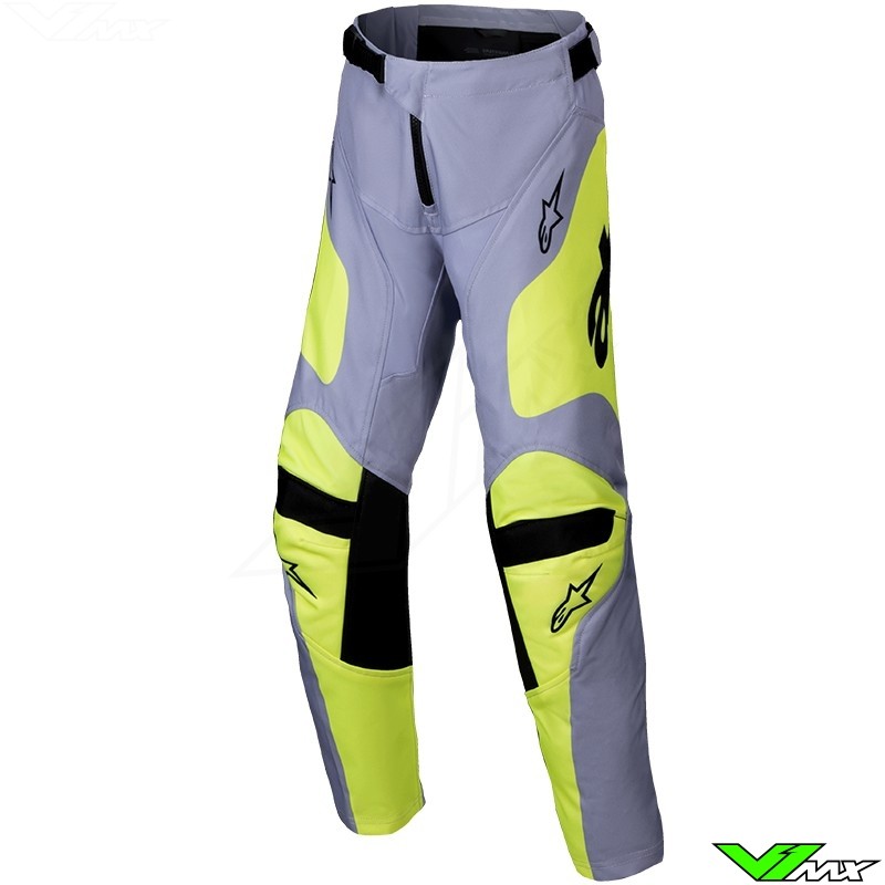 Alpinestars Racer Veil 2025 Kinder Crossbroek - Grijs / Fluo Geel