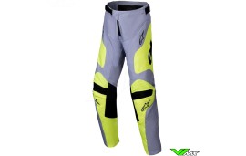 Alpinestars Racer Veil 2025 Kinder Crossbroek - Grijs / Fluo Geel