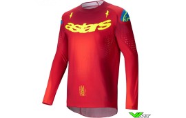 Alpinestars Supertech Maker 2025 Cross shirt - Fel Rood / Fluo Geel