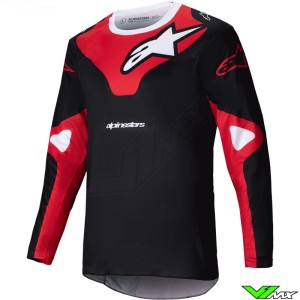 Alpinestars Racer Veil 2025 Motocross Jersey - Black / Bright Red
