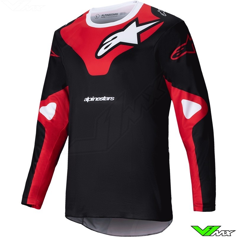 Alpinestars Racer Veil 2025 Cross shirt - Zwart / Fel Rood