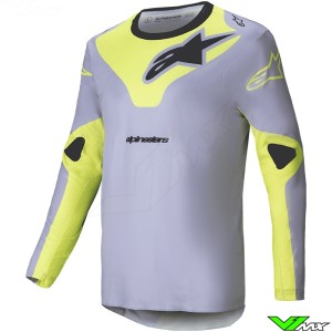 Alpinestars Racer Veil 2025 Motocross Jersey - Grey / Fluo Yellow