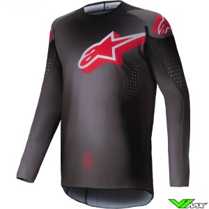 Alpinestars Supertech Lipan 2025 Motocross Jersey - Smoke / Bright Red