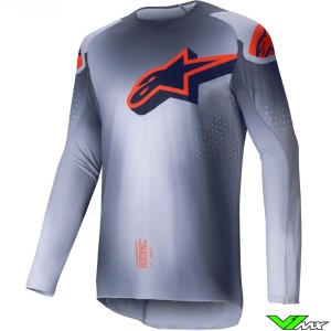 Alpinestars Supertech Lipan 2025 Motocross Jersey - Grey / Fluo Orange